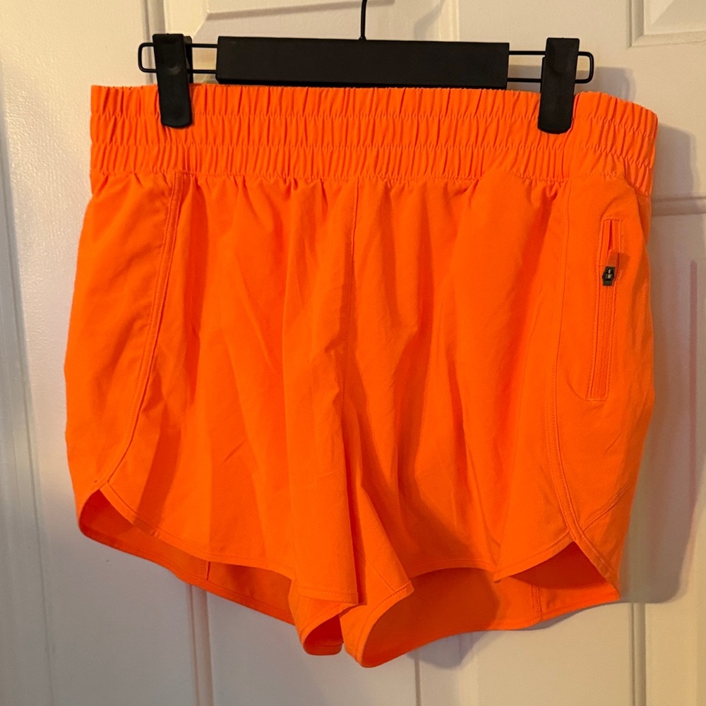 CRZ YOGA Vibrant Orange Athletic Shorts